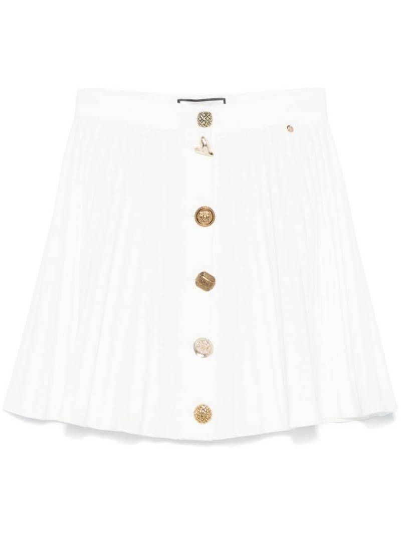 NISSA decorative-buttons mini skirt - White von NISSA