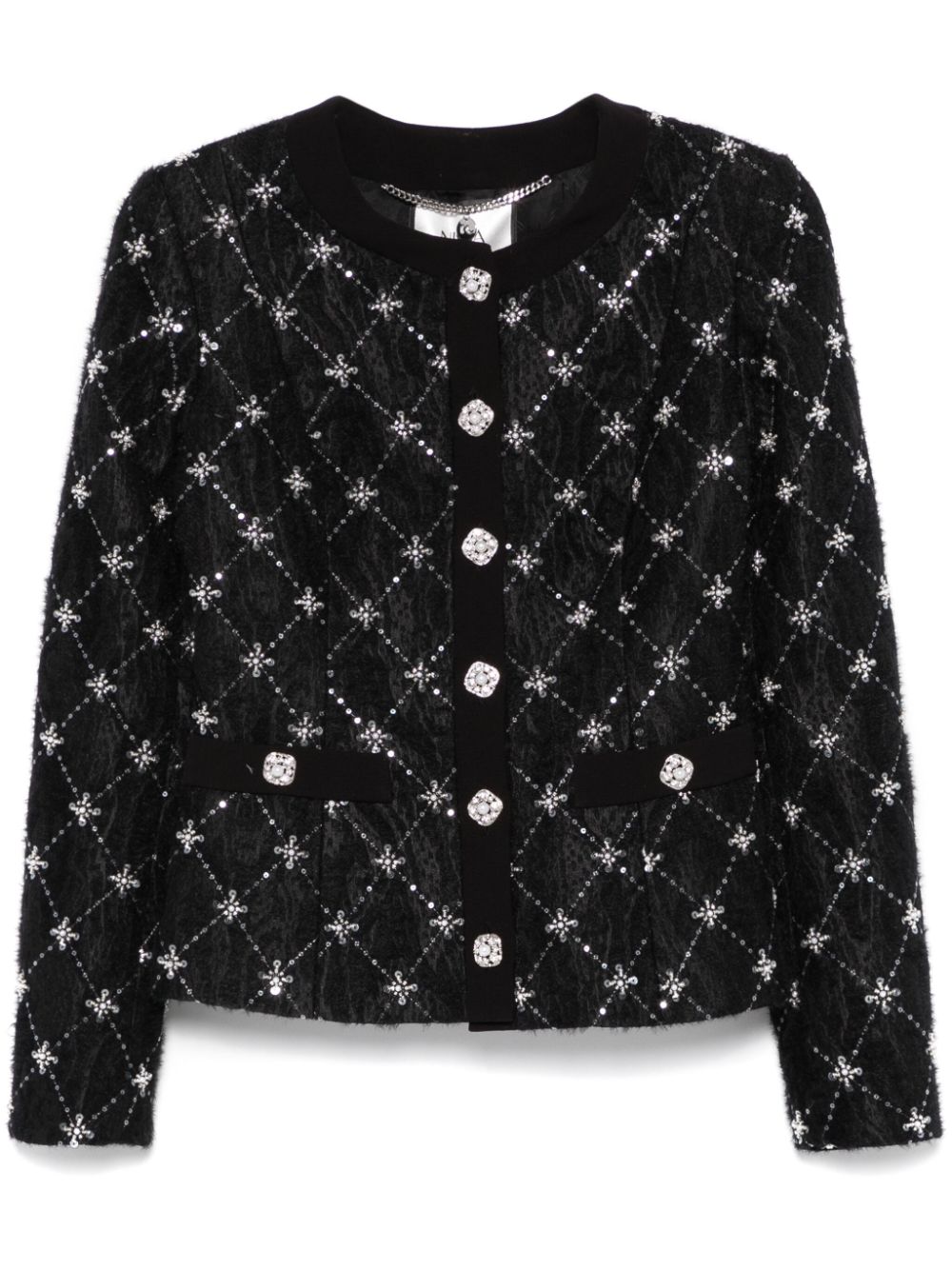 NISSA embroidered jacquard jacket - Black von NISSA