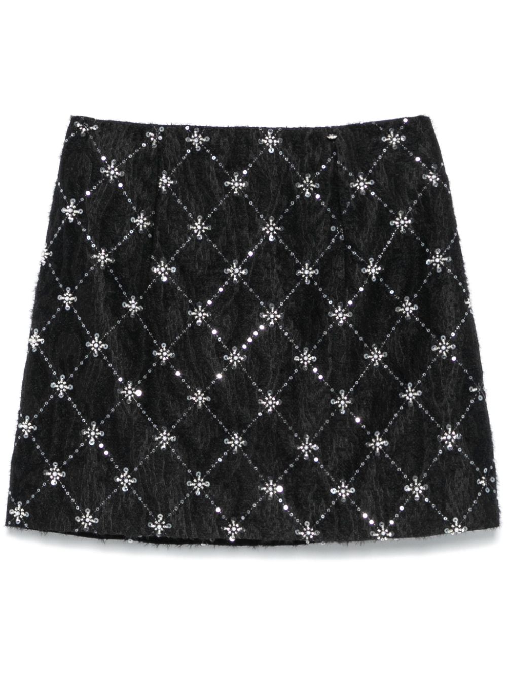 NISSA embroidered jacquard mini skirt - Black von NISSA