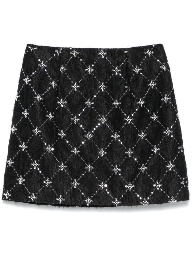 NISSA embroidered jacquard mini skirt - Black von NISSA