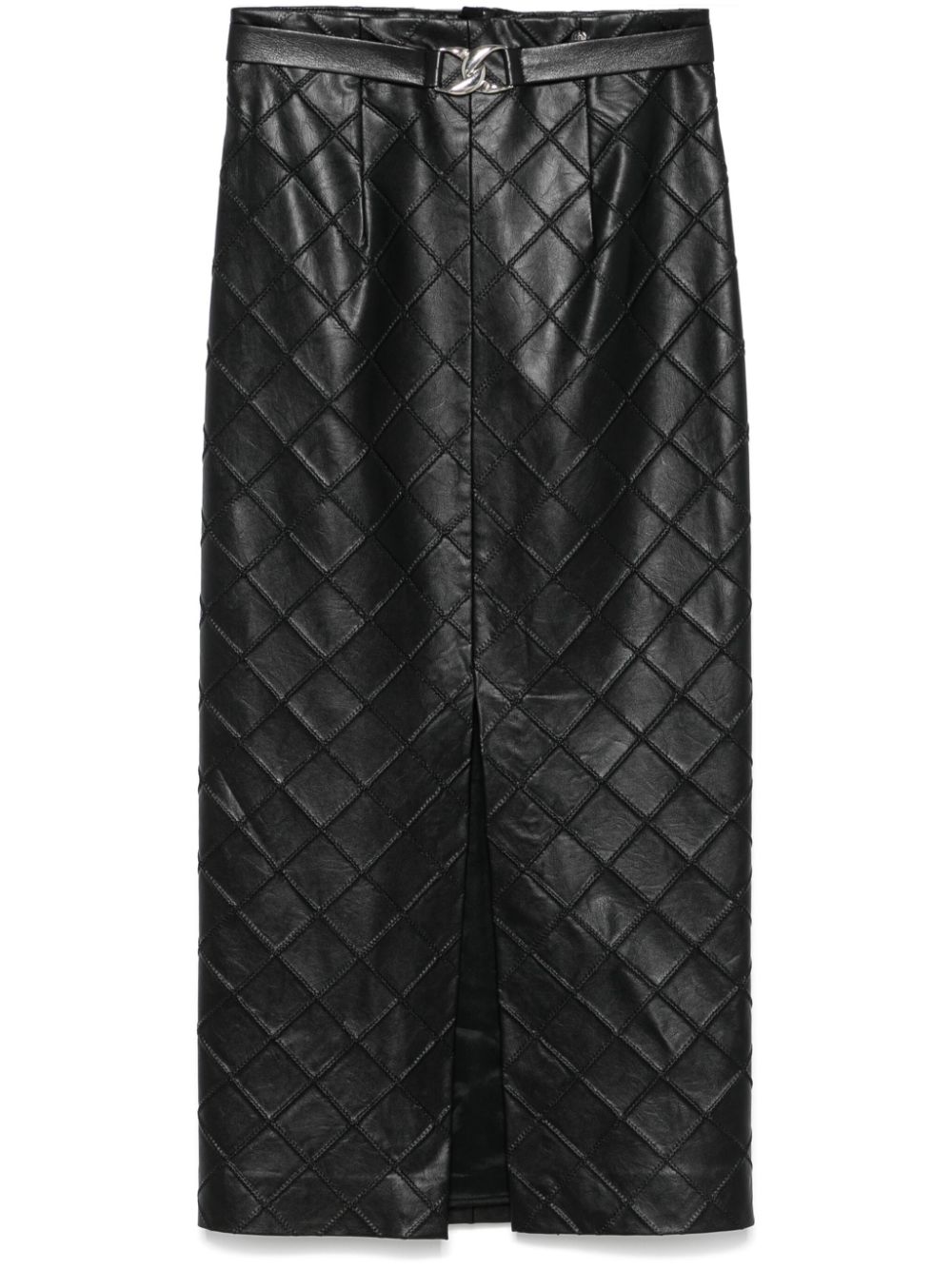 NISSA faux-leather midi skirt - Black von NISSA