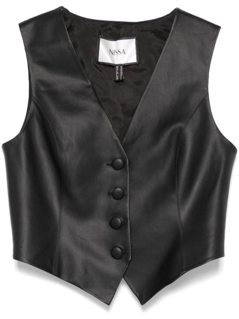 NISSA faux-leather waistcoat - Black von NISSA