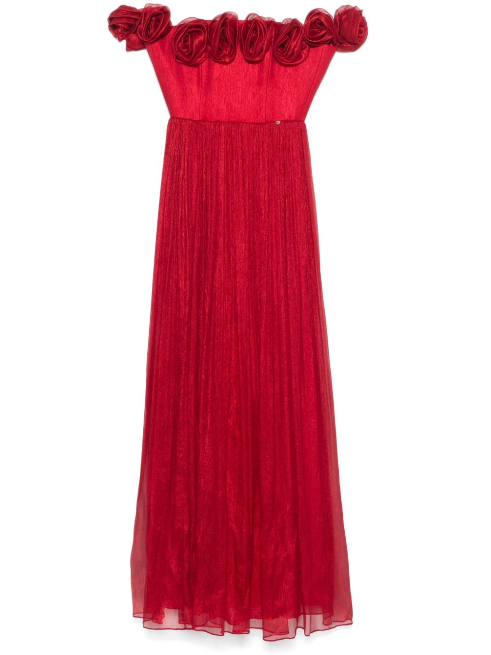 NISSA floral-appliqué silk maxi dress - Red von NISSA