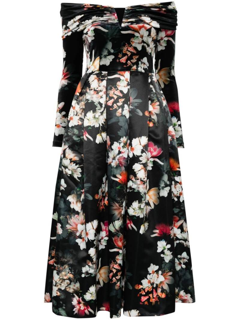 NISSA floral-print maxi dress - Black von NISSA