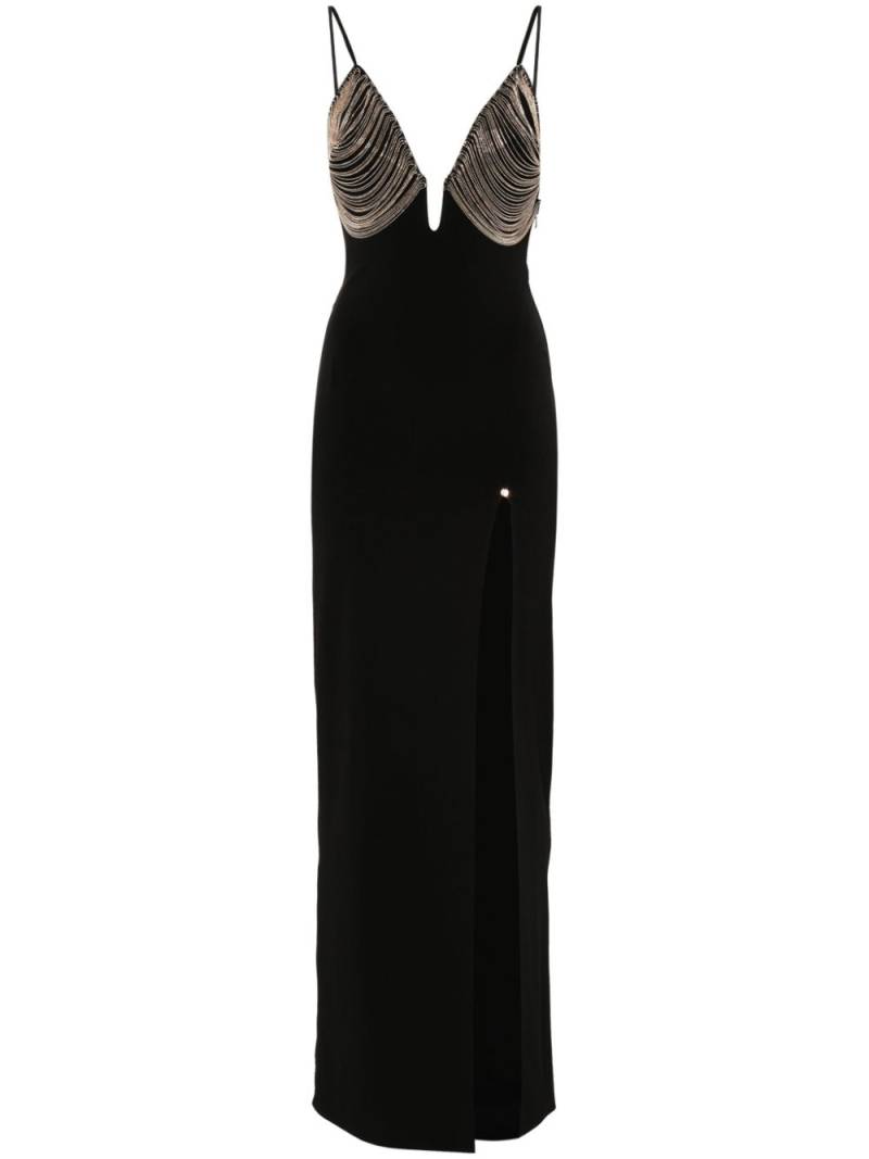 NISSA fringe-detail maxi dress - Black von NISSA