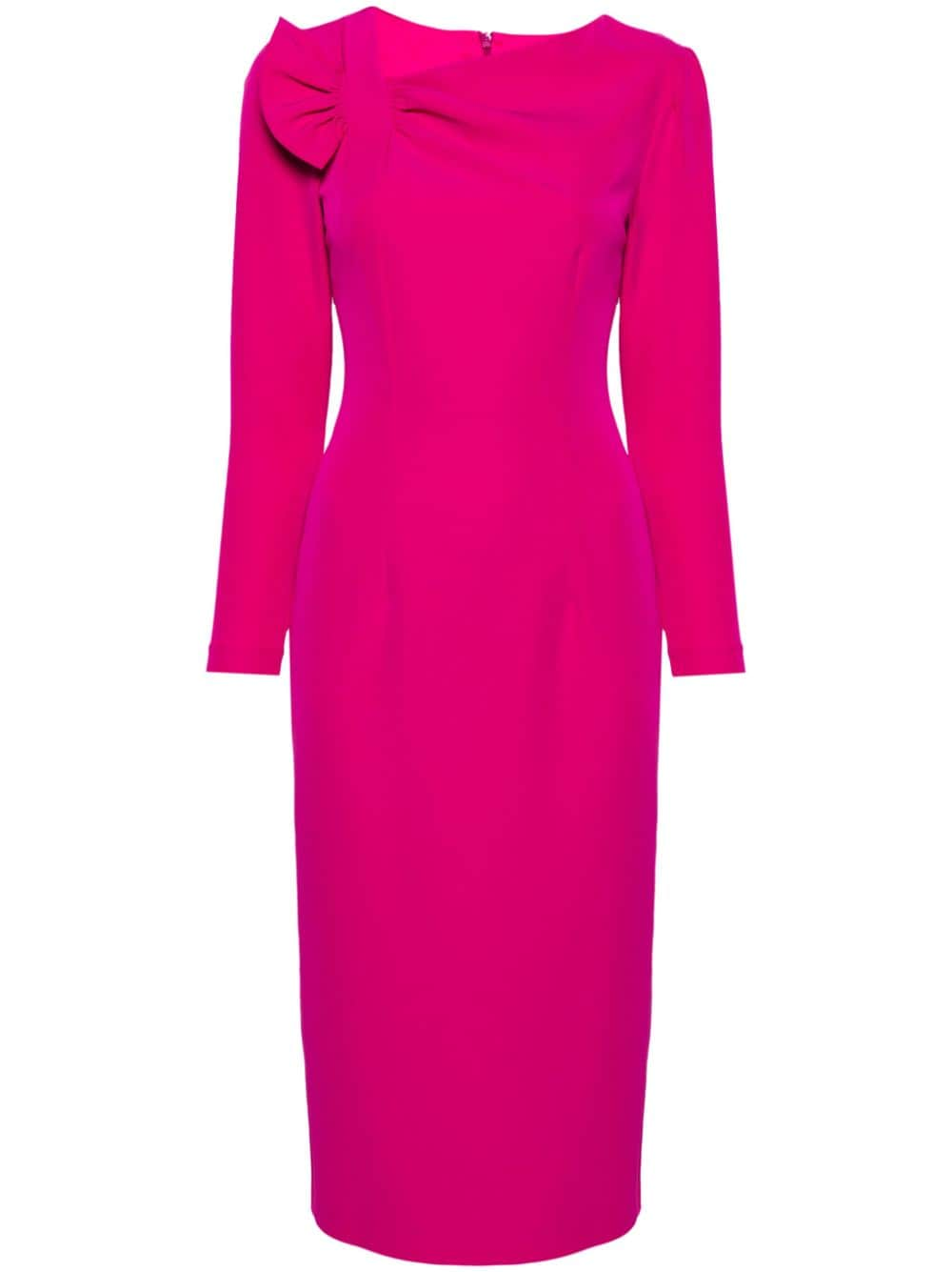 NISSA gathered-detail midi dress - Pink von NISSA