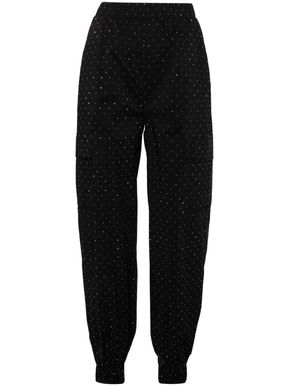 NISSA rhinestoned cargo trousers - Black von NISSA