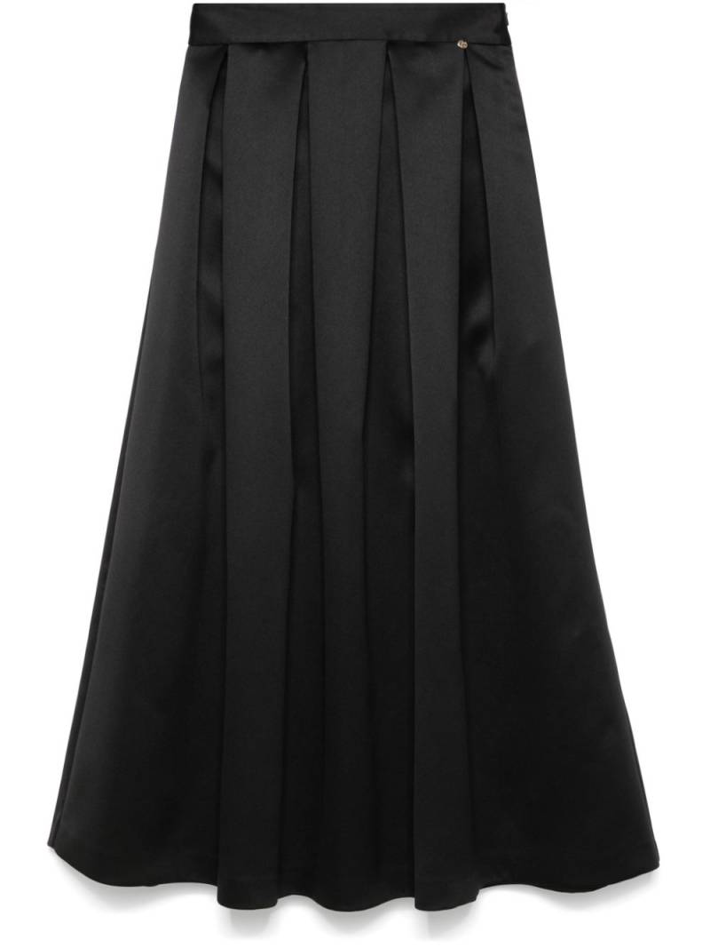 NISSA high-waist satin midi skirt - Black von NISSA