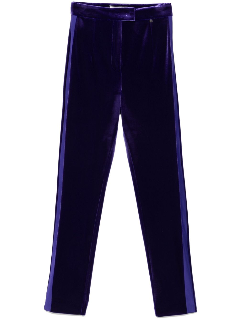 NISSA high-waist velvet trousers - Purple von NISSA