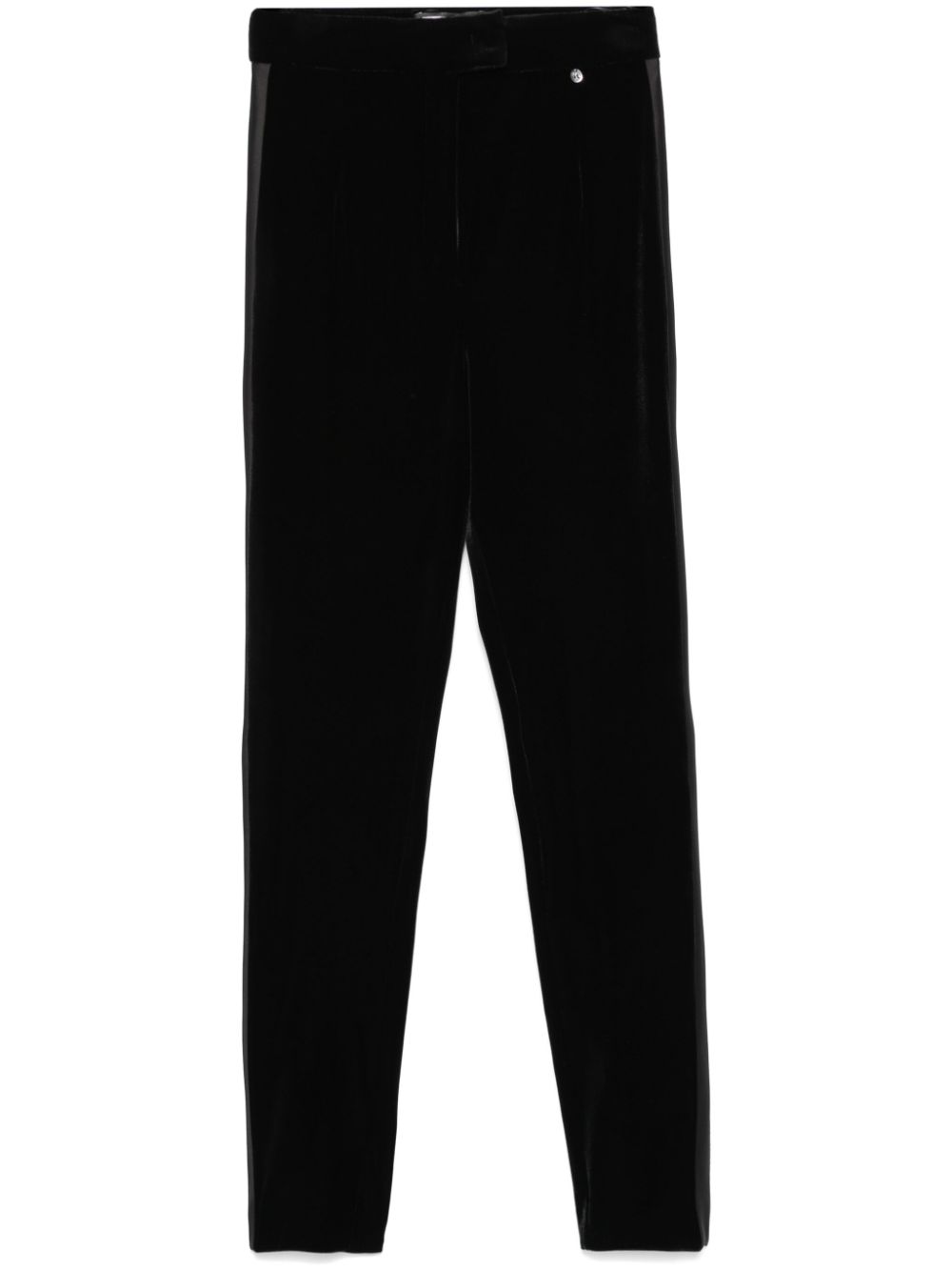 NISSA high-waisted velvet trousers - Black von NISSA