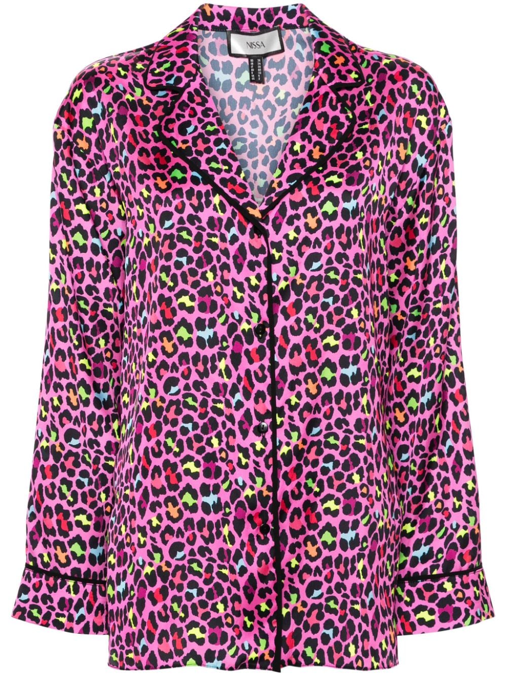 NISSA leopard-print silk shirt - Pink von NISSA