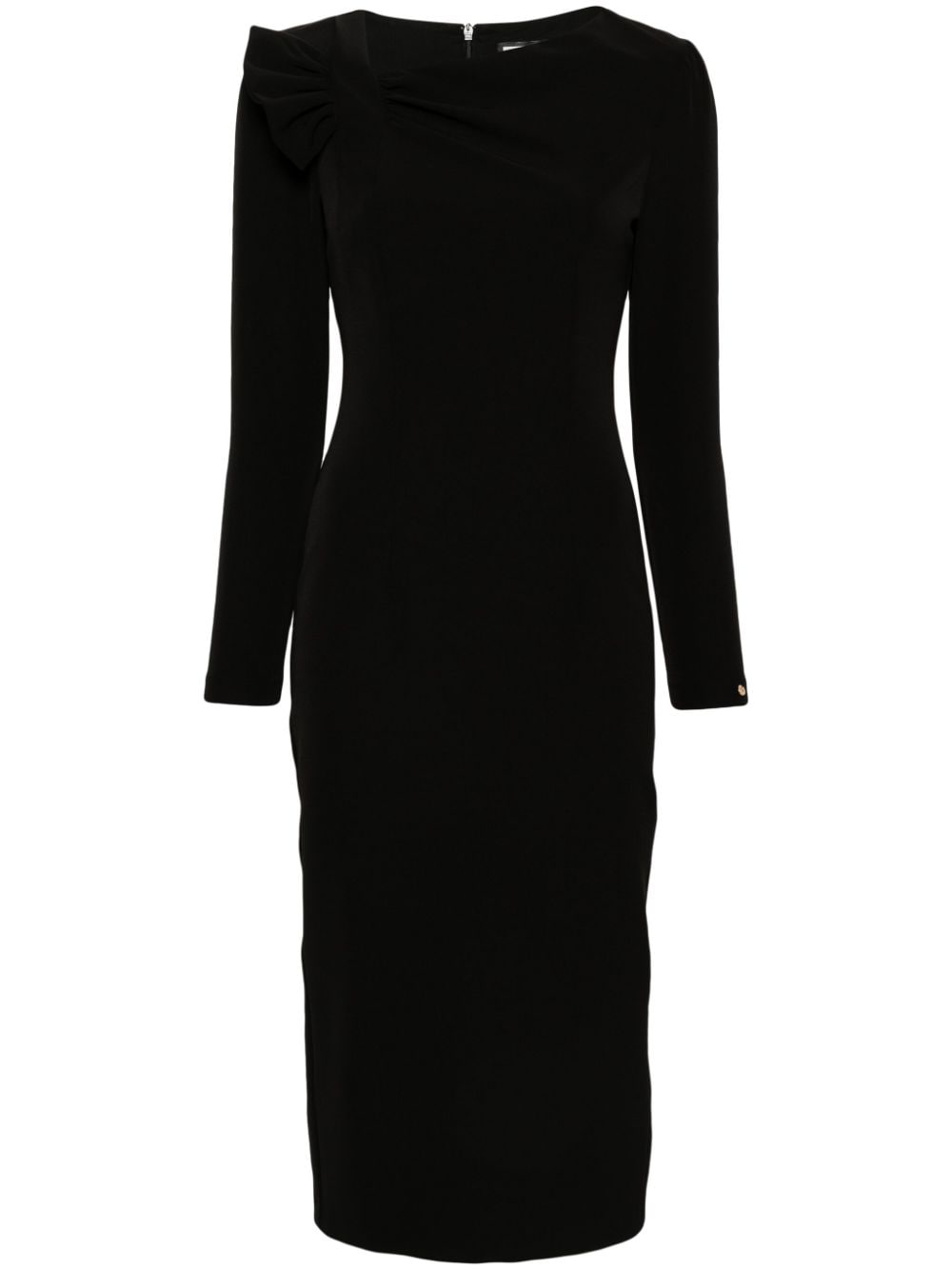 NISSA logo-plaque midi dress - Black von NISSA