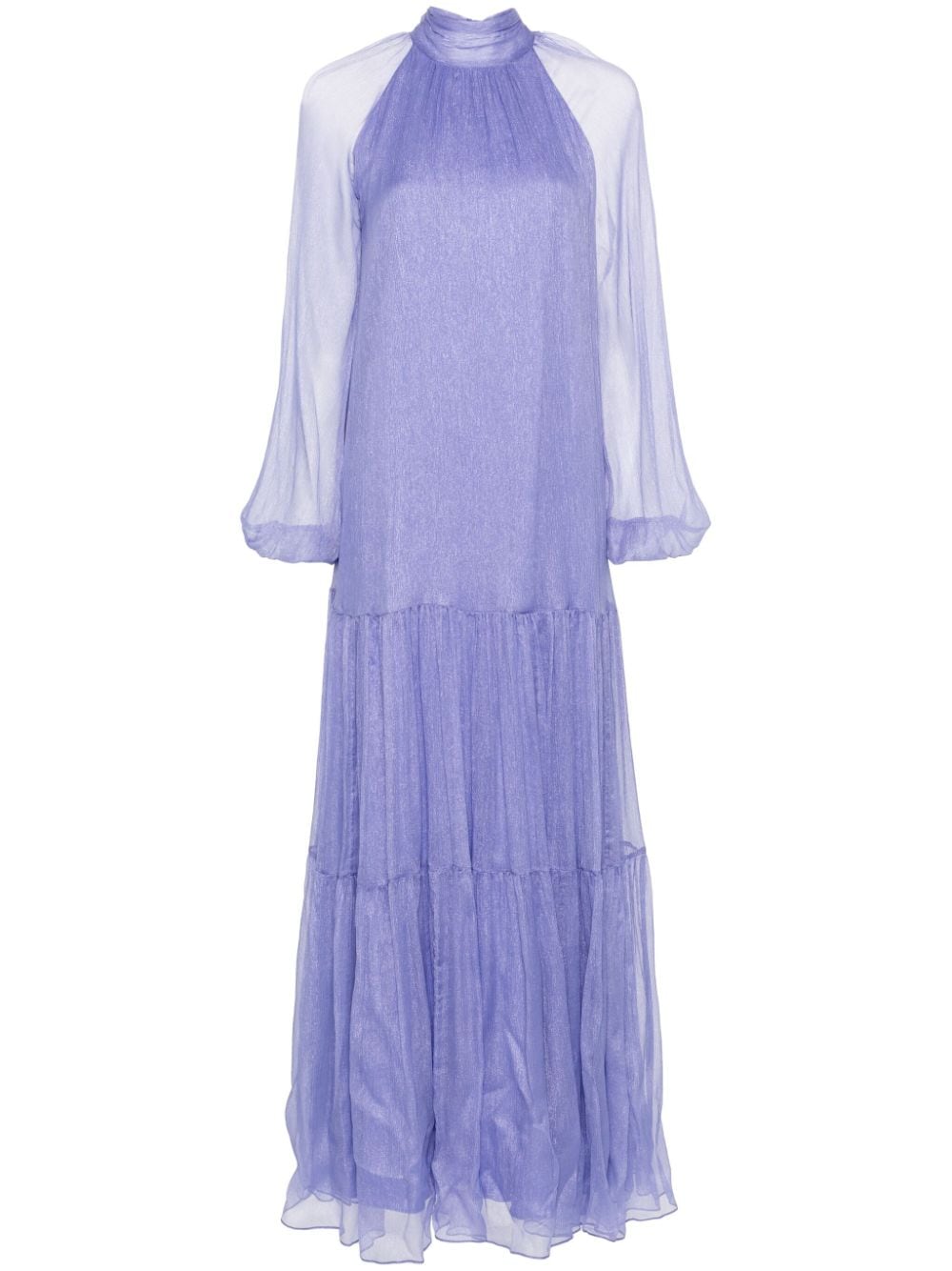 NISSA lurex-detail silk maxi dress - Purple von NISSA