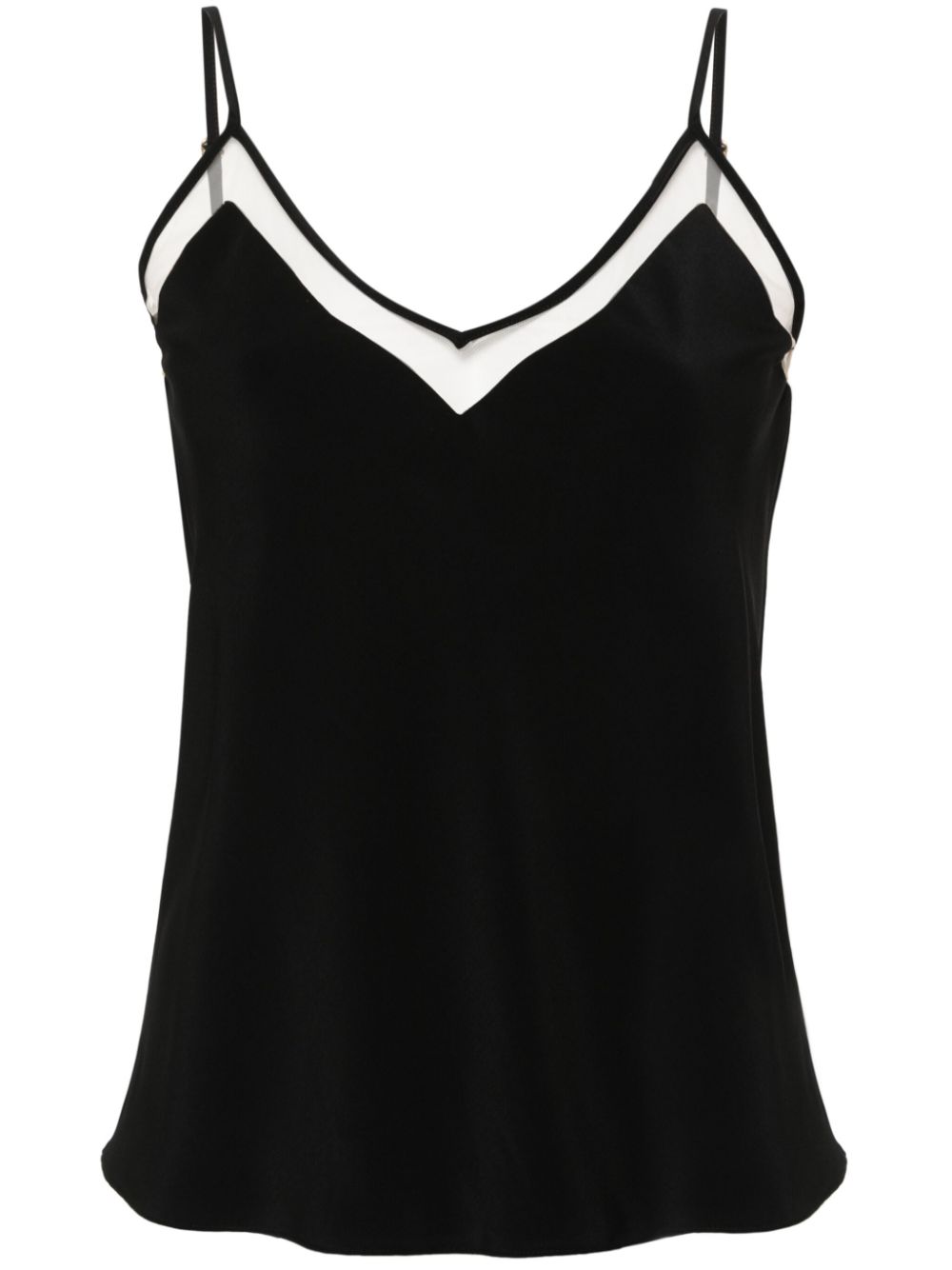 NISSA mesh-panel tank top - Black von NISSA