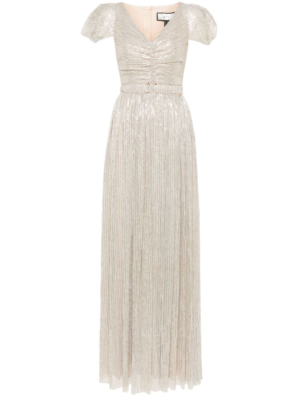 NISSA metallic-striped maxi dress - Gold von NISSA