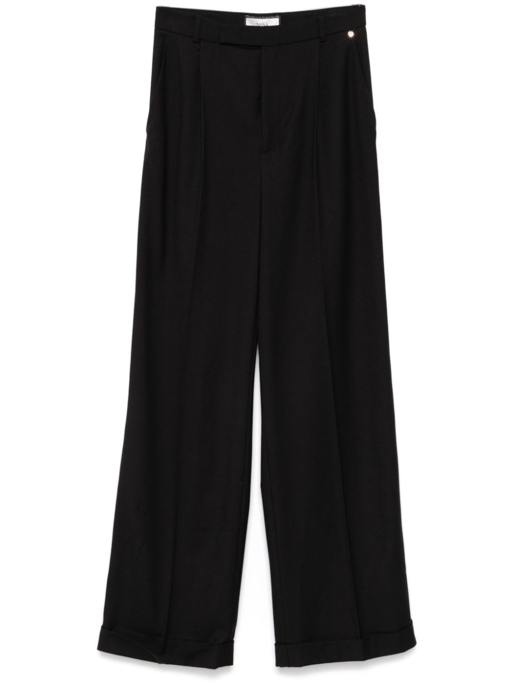 NISSA mid-rise straight trousers - Black von NISSA