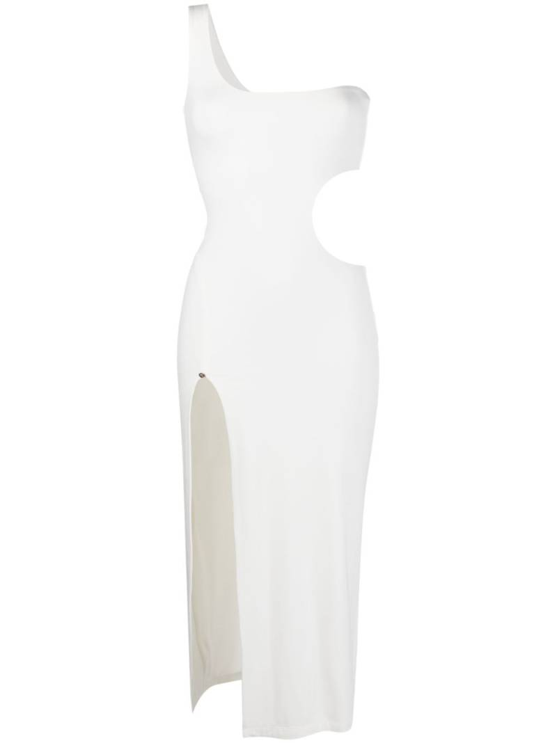 NISSA one-shoulder cut-out midi dress - White von NISSA