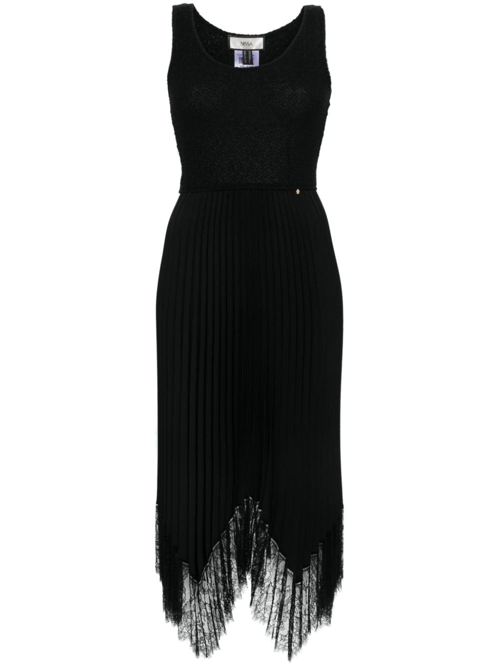 NISSA pleated-skirt midi dress - Black von NISSA