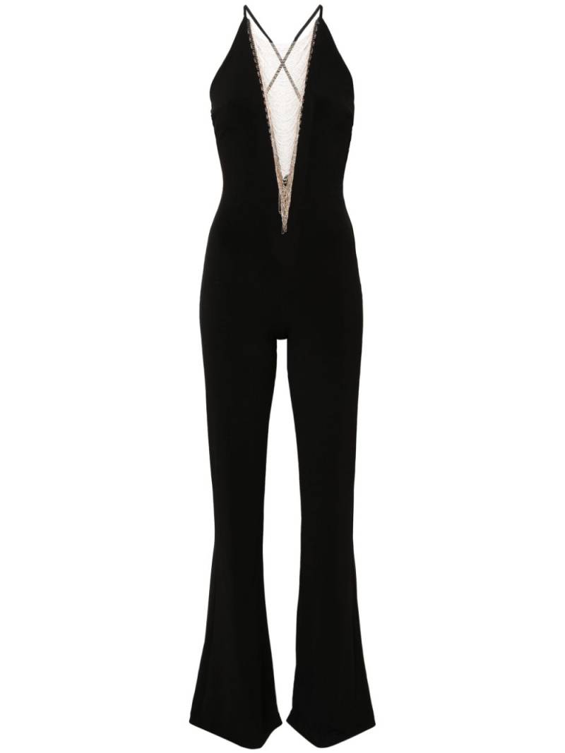 NISSA plunging V-neck jumpsuit - Black von NISSA