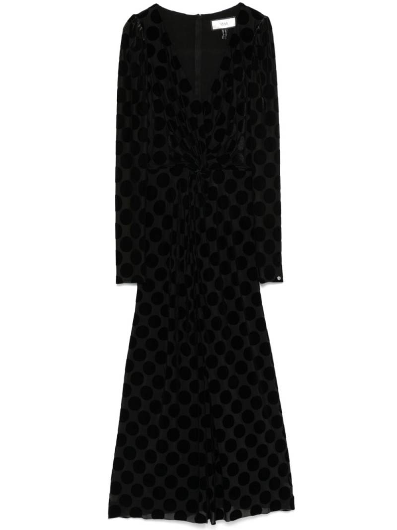 NISSA polka-dot midi dress - Black von NISSA