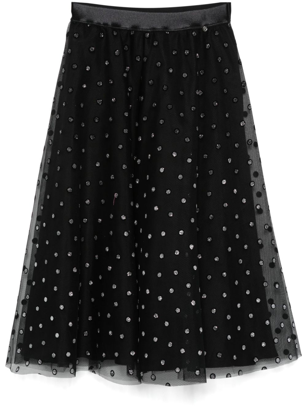 NISSA polka-dot print midi skirt - Black von NISSA