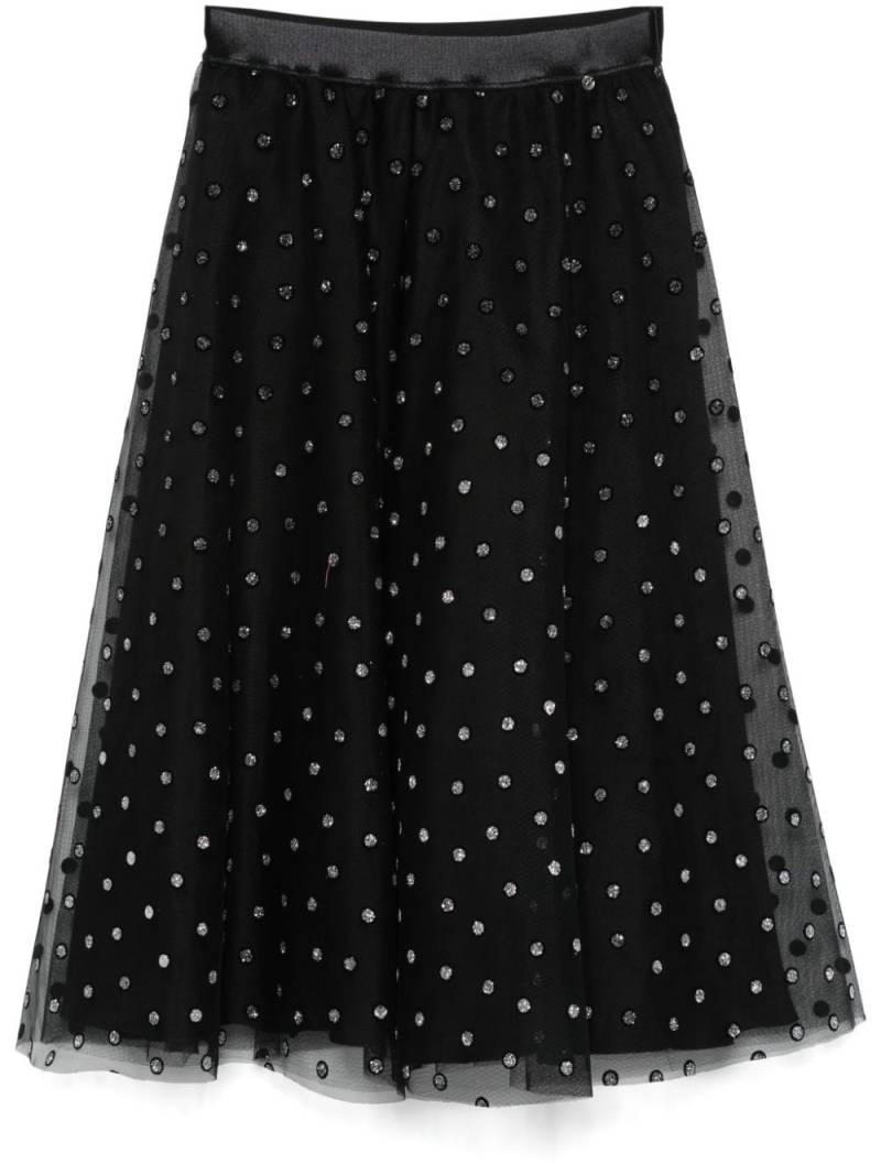 NISSA polka-dot print midi skirt - Black von NISSA