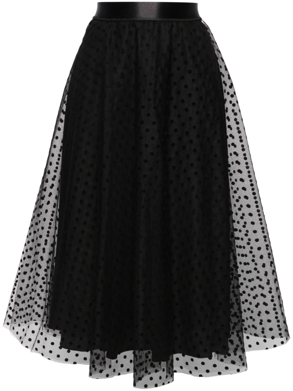 NISSA polka-dot tulle skirt - Black von NISSA