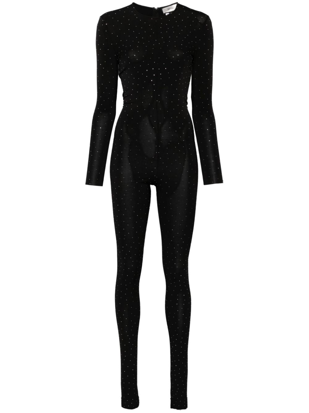 NISSA rhinestone-embellished jumpsuit - Black von NISSA