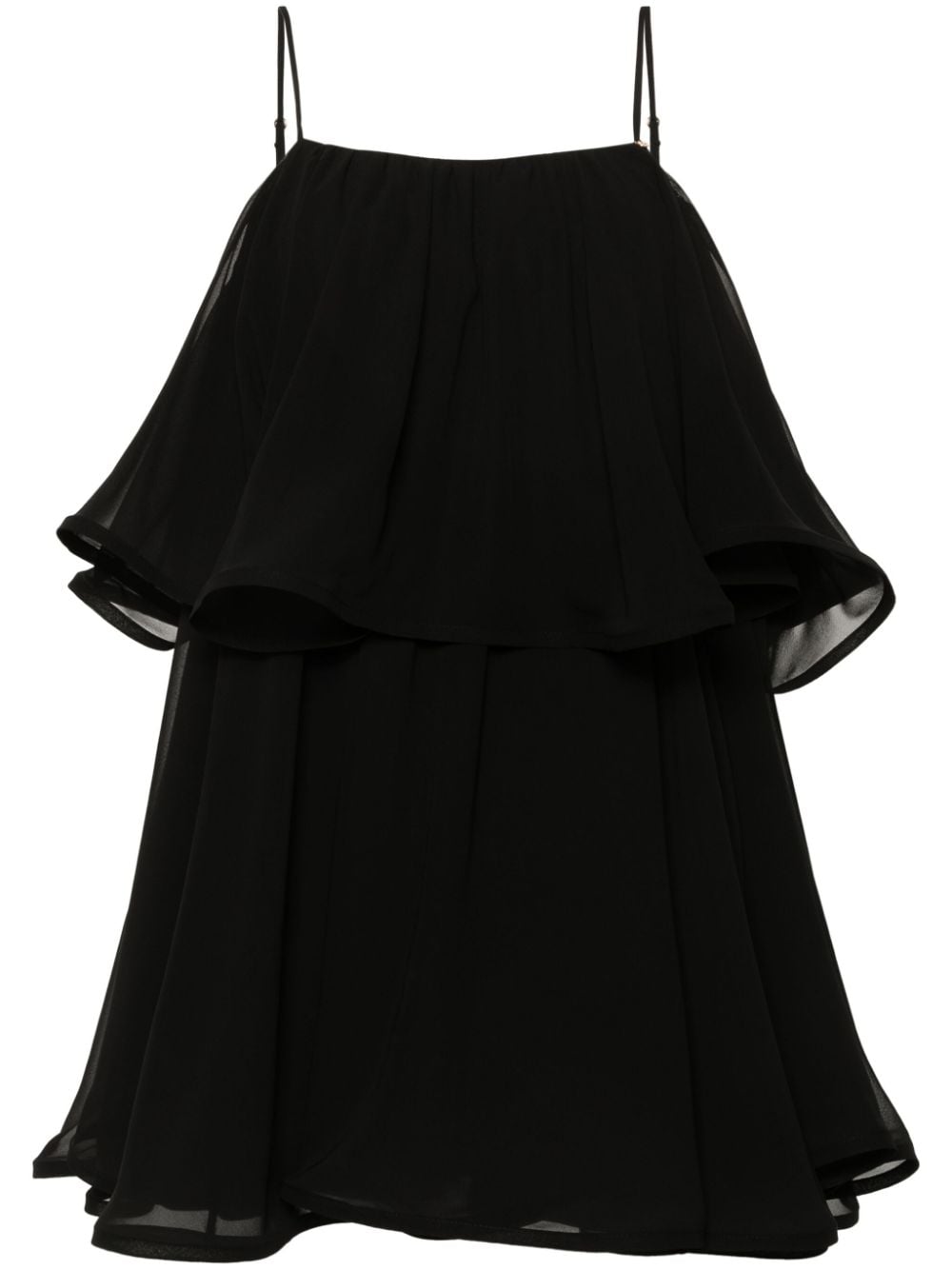 NISSA ruffle-detail mini dress - Black von NISSA