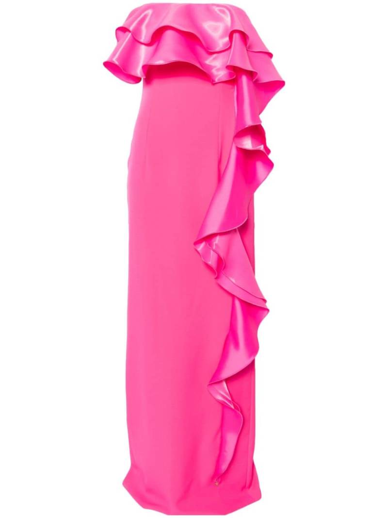 NISSA ruffled strapless gown - Pink von NISSA