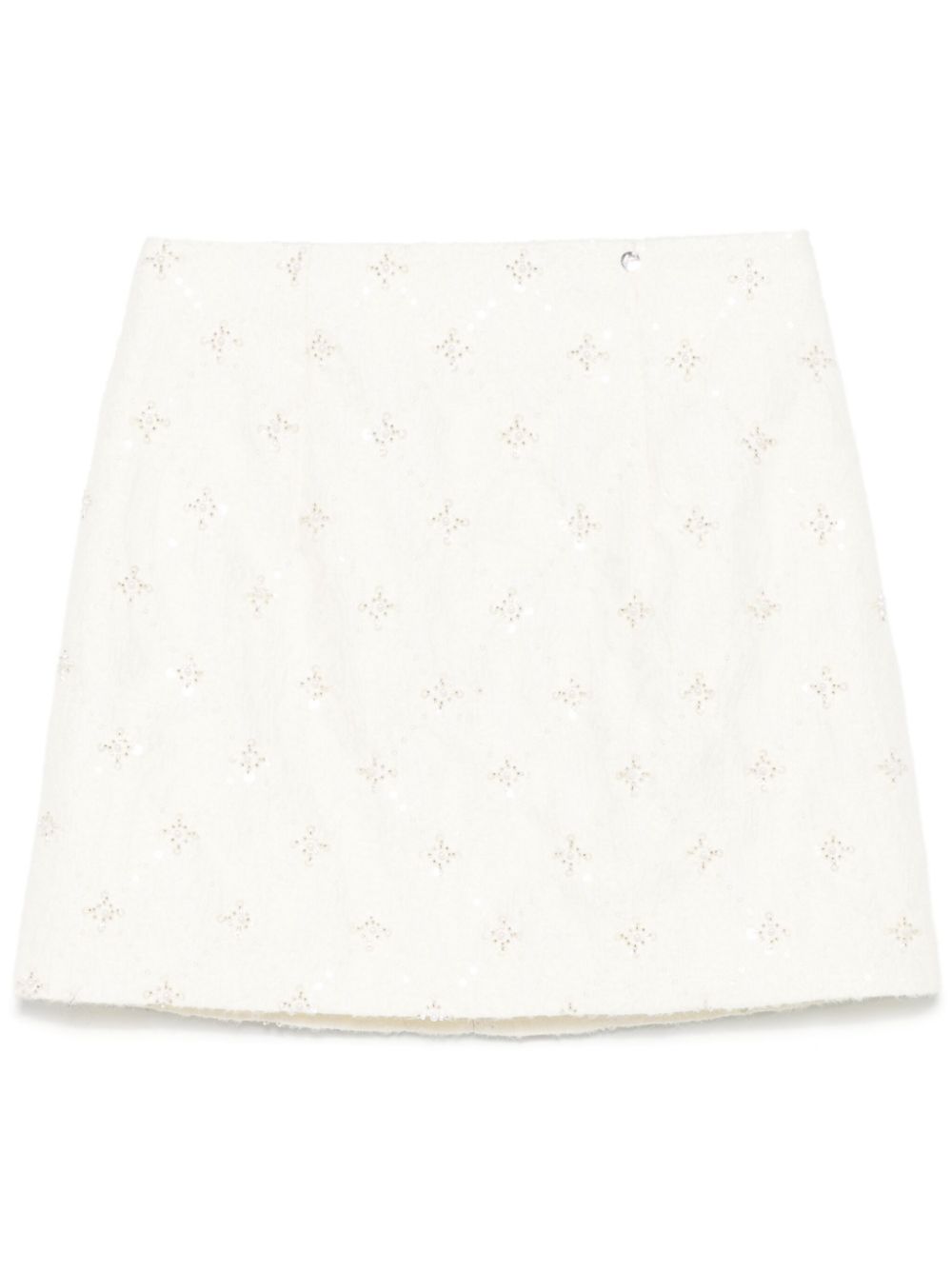 NISSA sequined jacquard mini skirt - White von NISSA