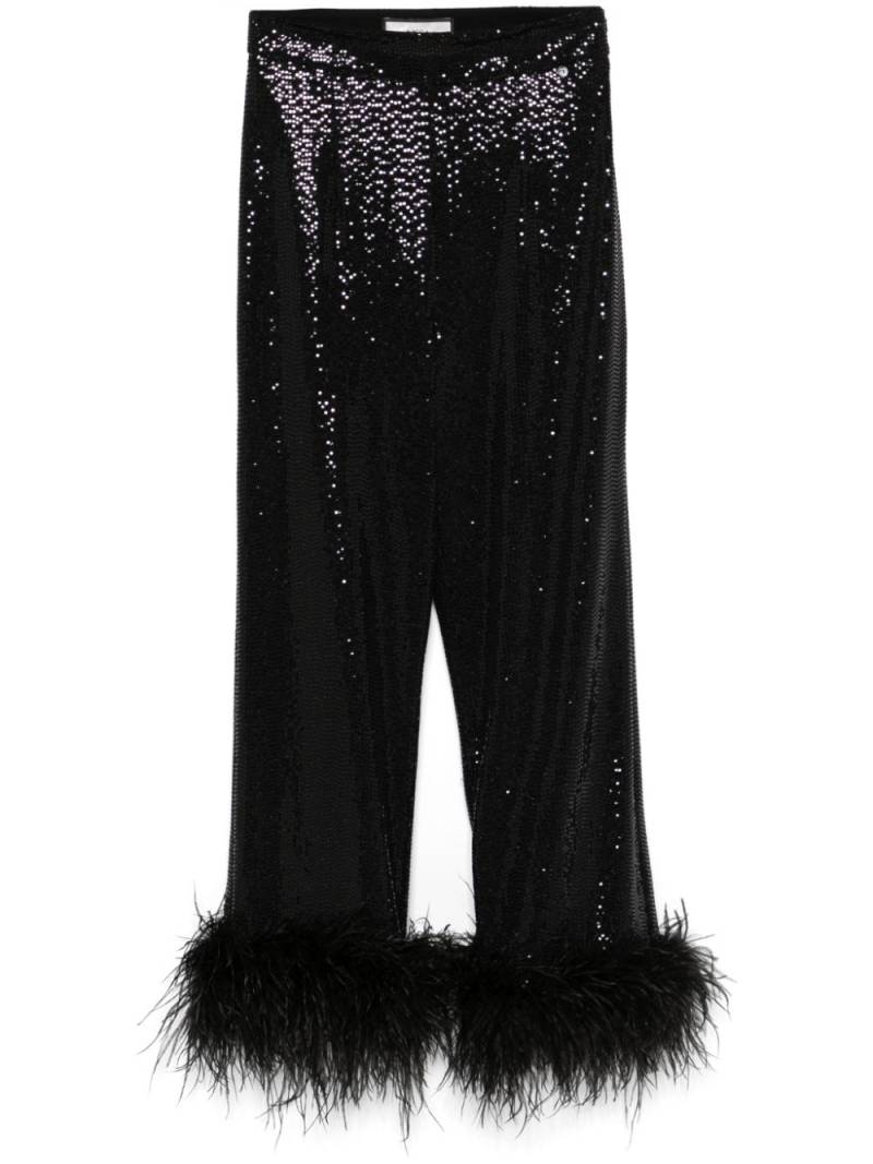 NISSA sequinned trousers - Black von NISSA