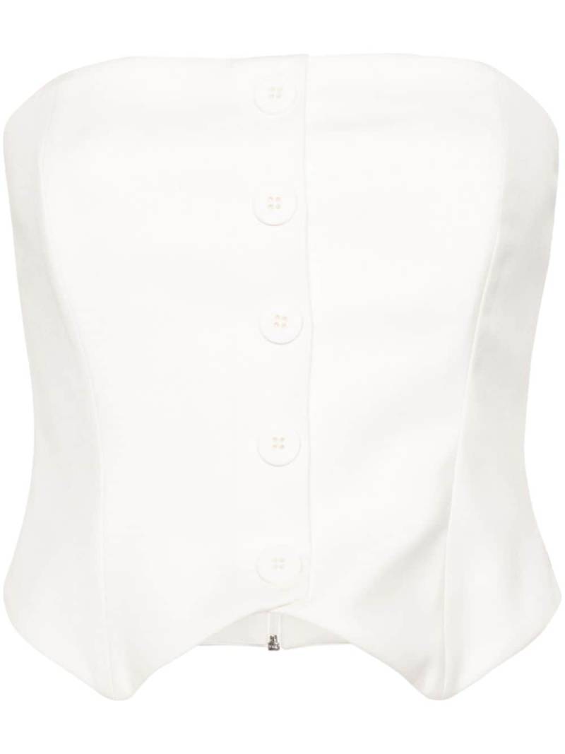 NISSA strapless waistcoat top - White von NISSA