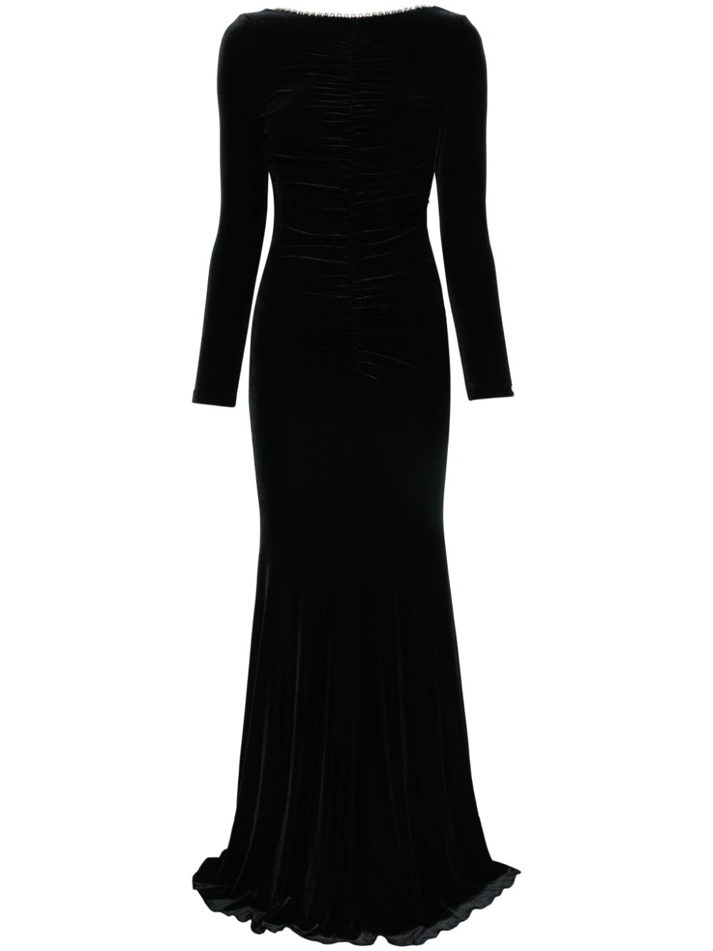 NISSA velvet backless maxi dress - Black von NISSA