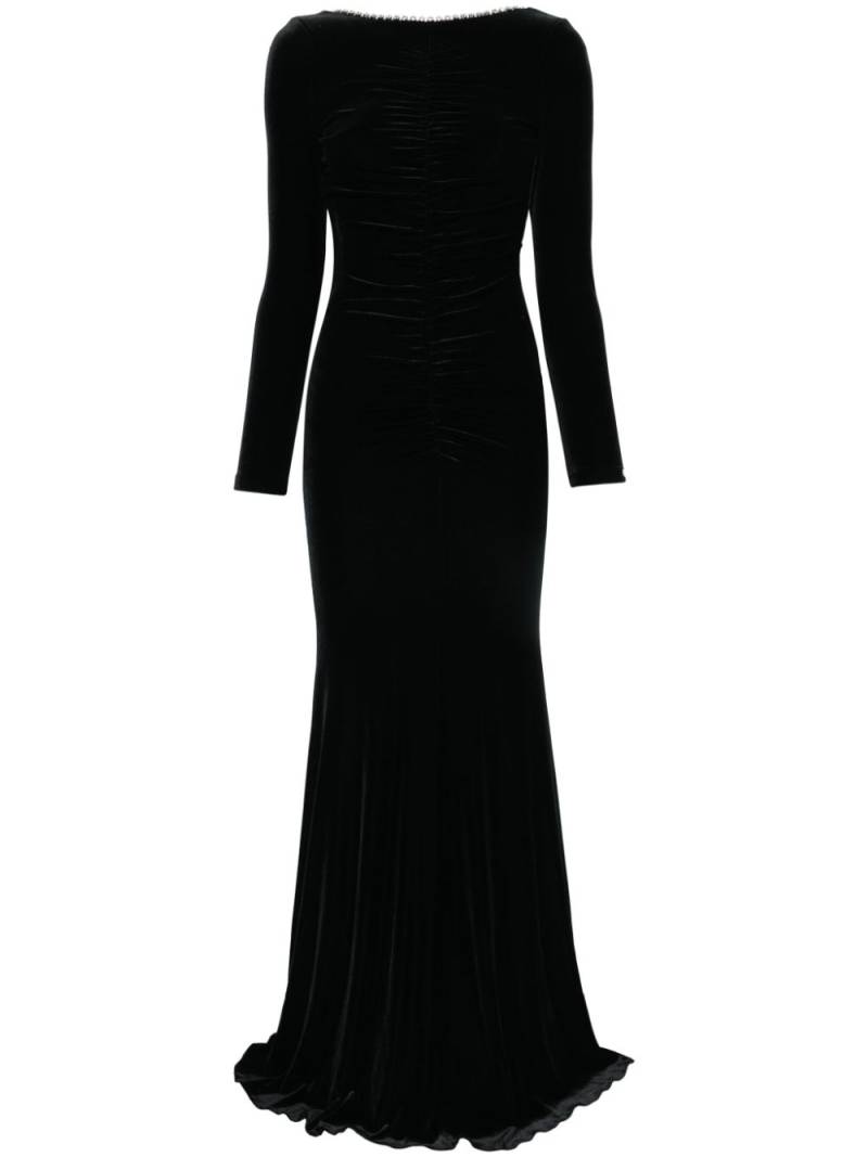 NISSA velvet backless maxi dress - Black von NISSA