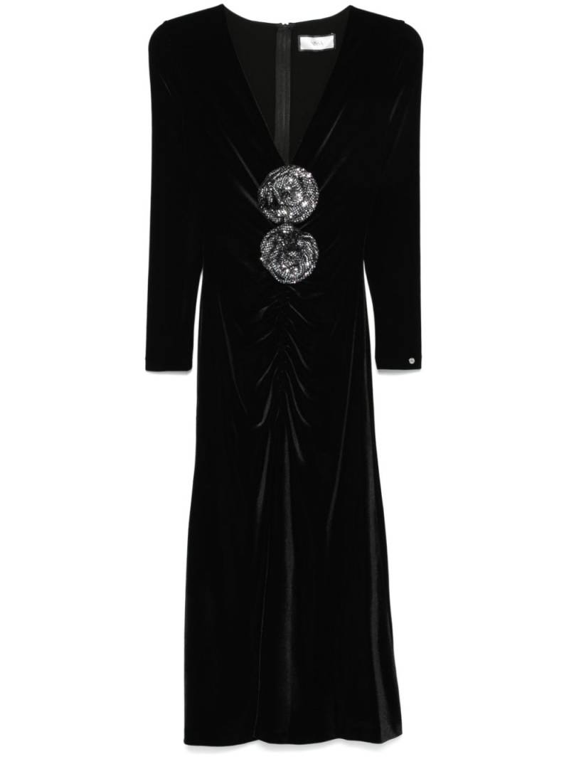 NISSA velvet midi dress - Black von NISSA