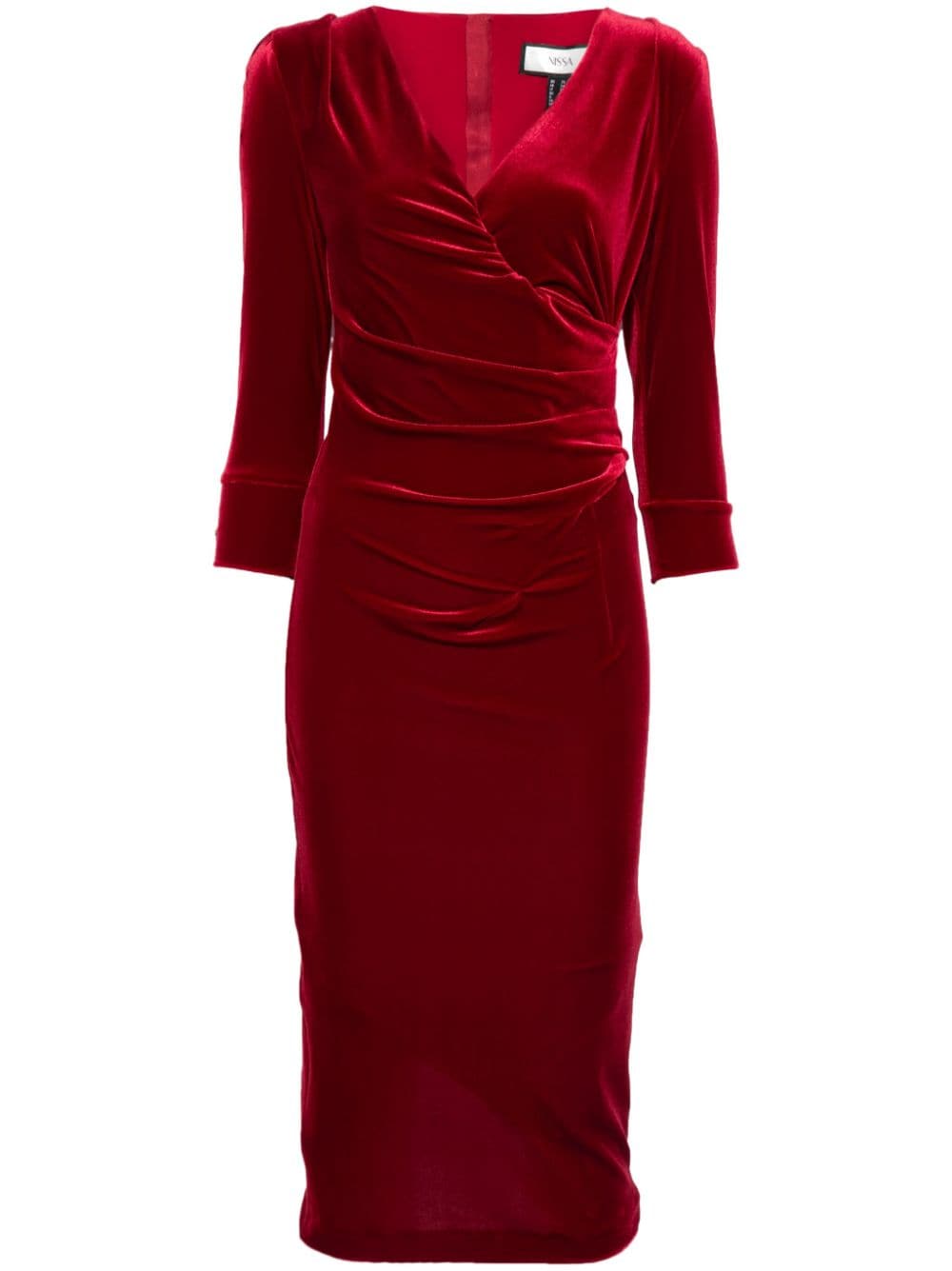 NISSA velvet midi dress - Red von NISSA