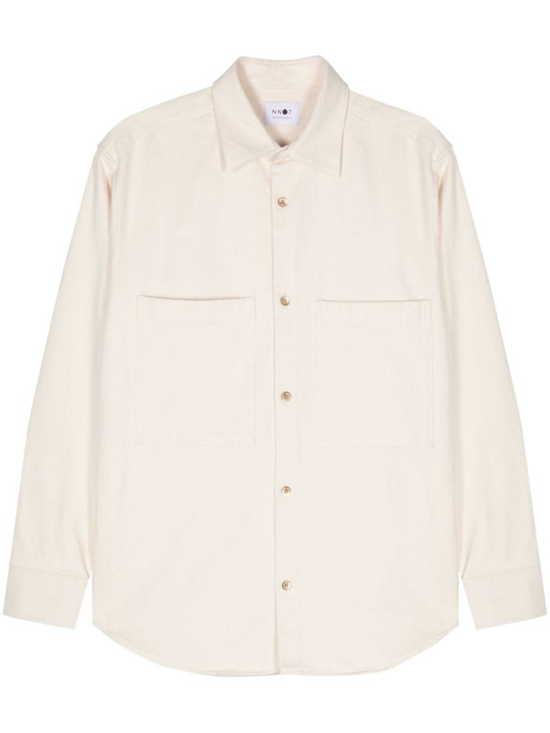 NN07 Freddy long-sleeve cotton shirt - Neutrals von NN07