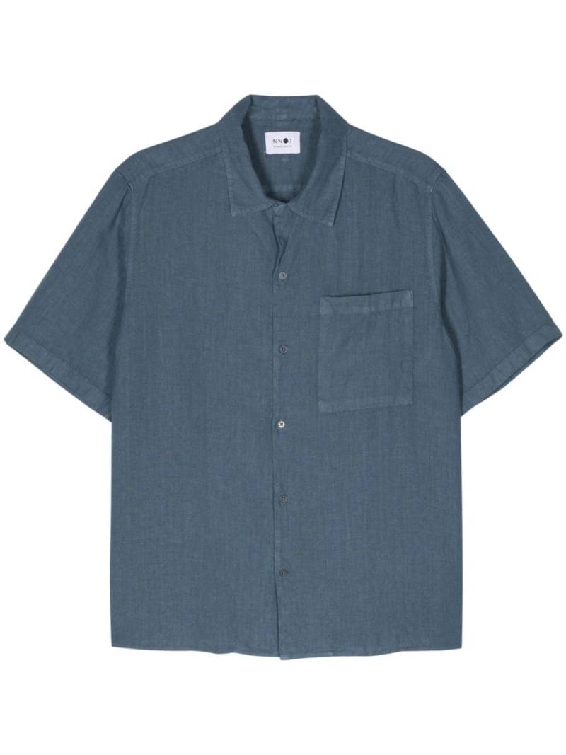 NN07 Julio short-sleeve linen shirt - Blue von NN07