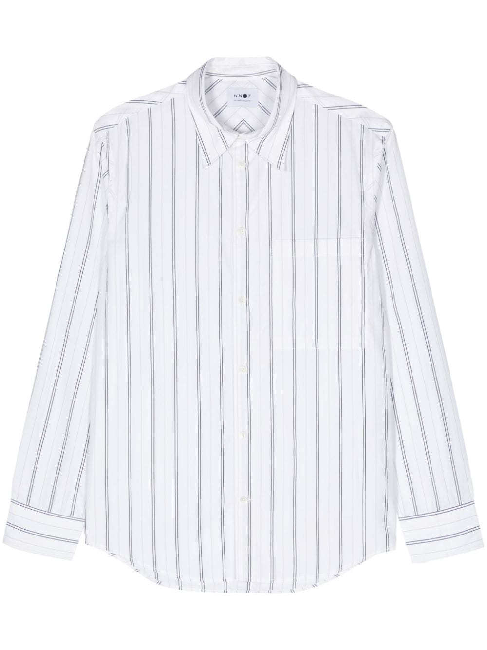 NN07 Max striped poplin shirt - White von NN07