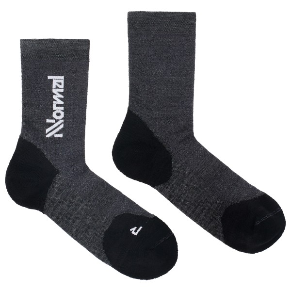 NNormal - Merino Sock 2 - Laufsocken Gr 36-39 grau/schwarz von NNormal