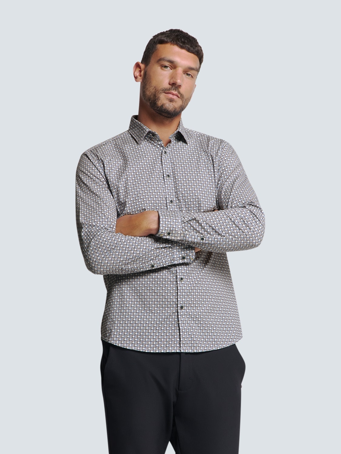 NO EXCESS Langarmhemd, gemustert, mit Knopfleiste NO EXCESS Langarmhemd, gemustert, mit Knopfleiste von NO EXCESS