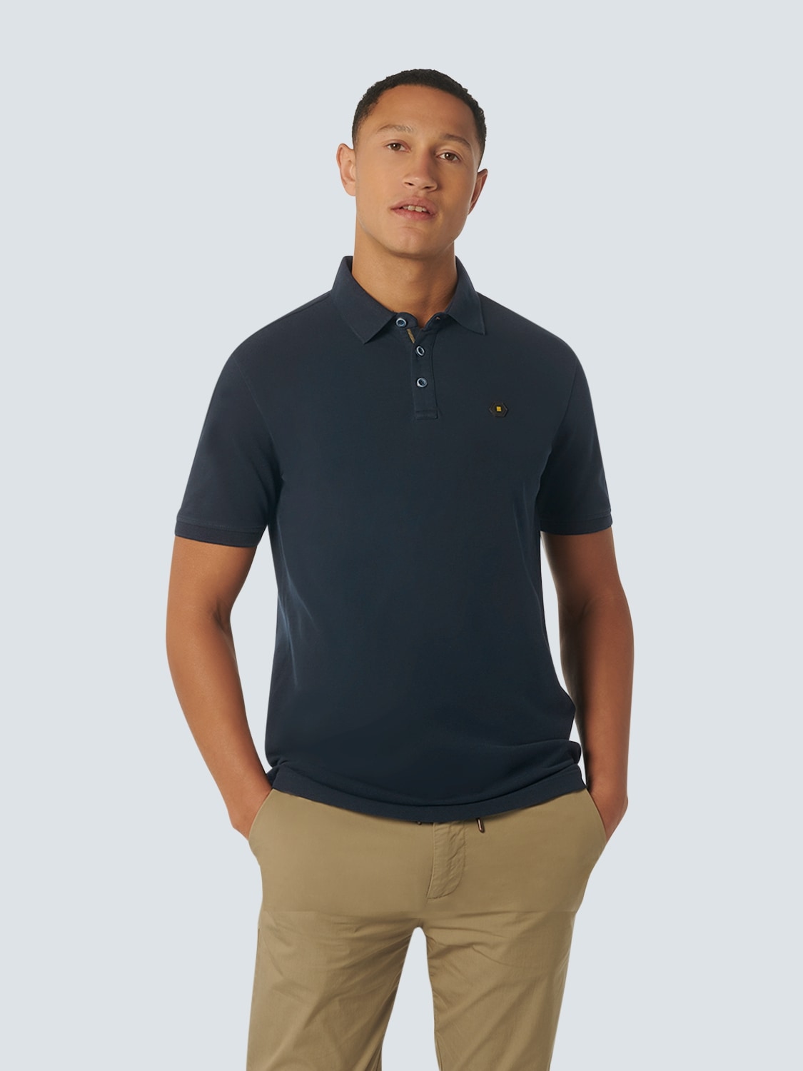 NO EXCESS Poloshirt, mit Logo-Badge von NO EXCESS