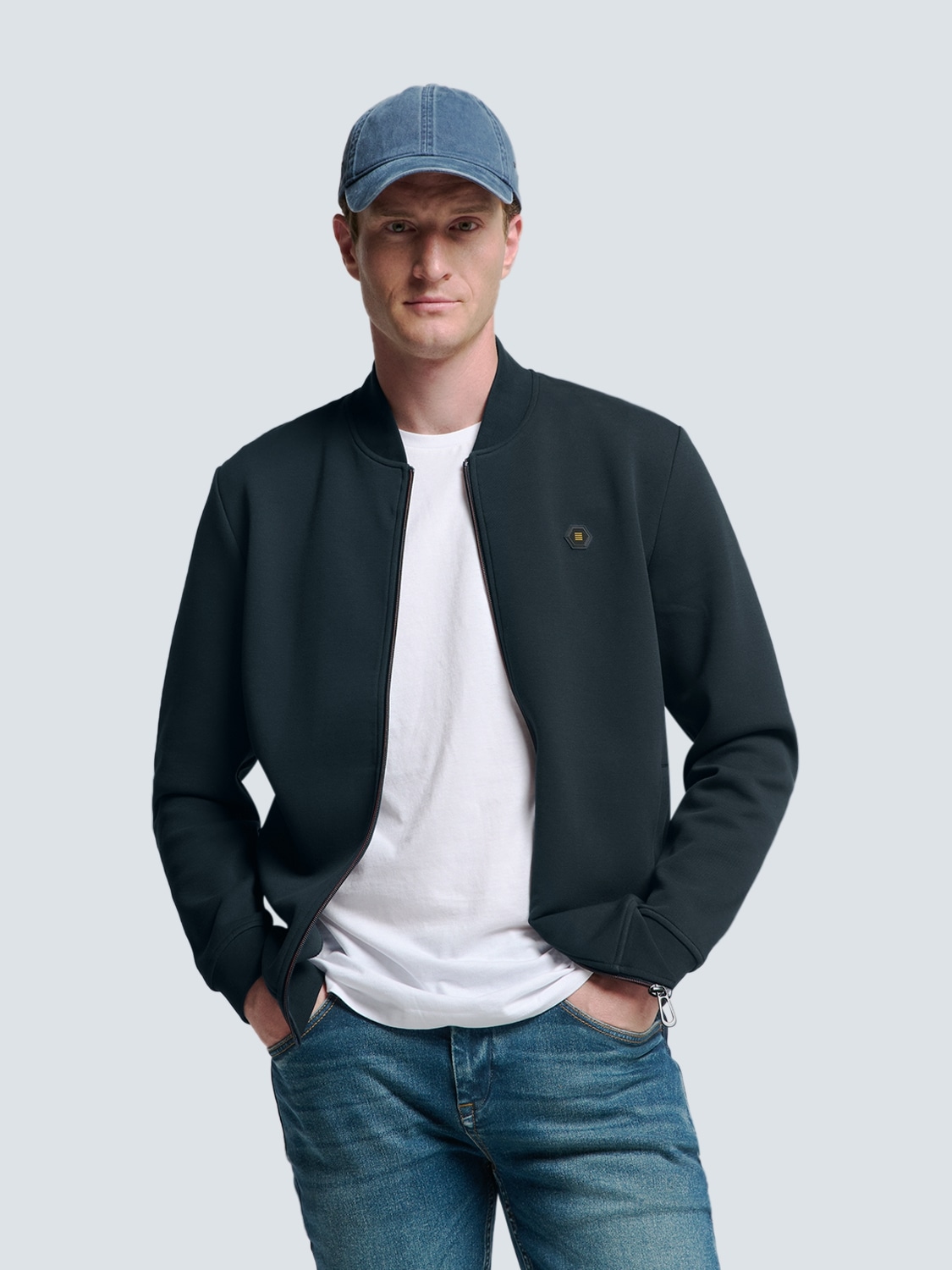 NO EXCESS Sweatjacke, mit Logostickerei von NO EXCESS