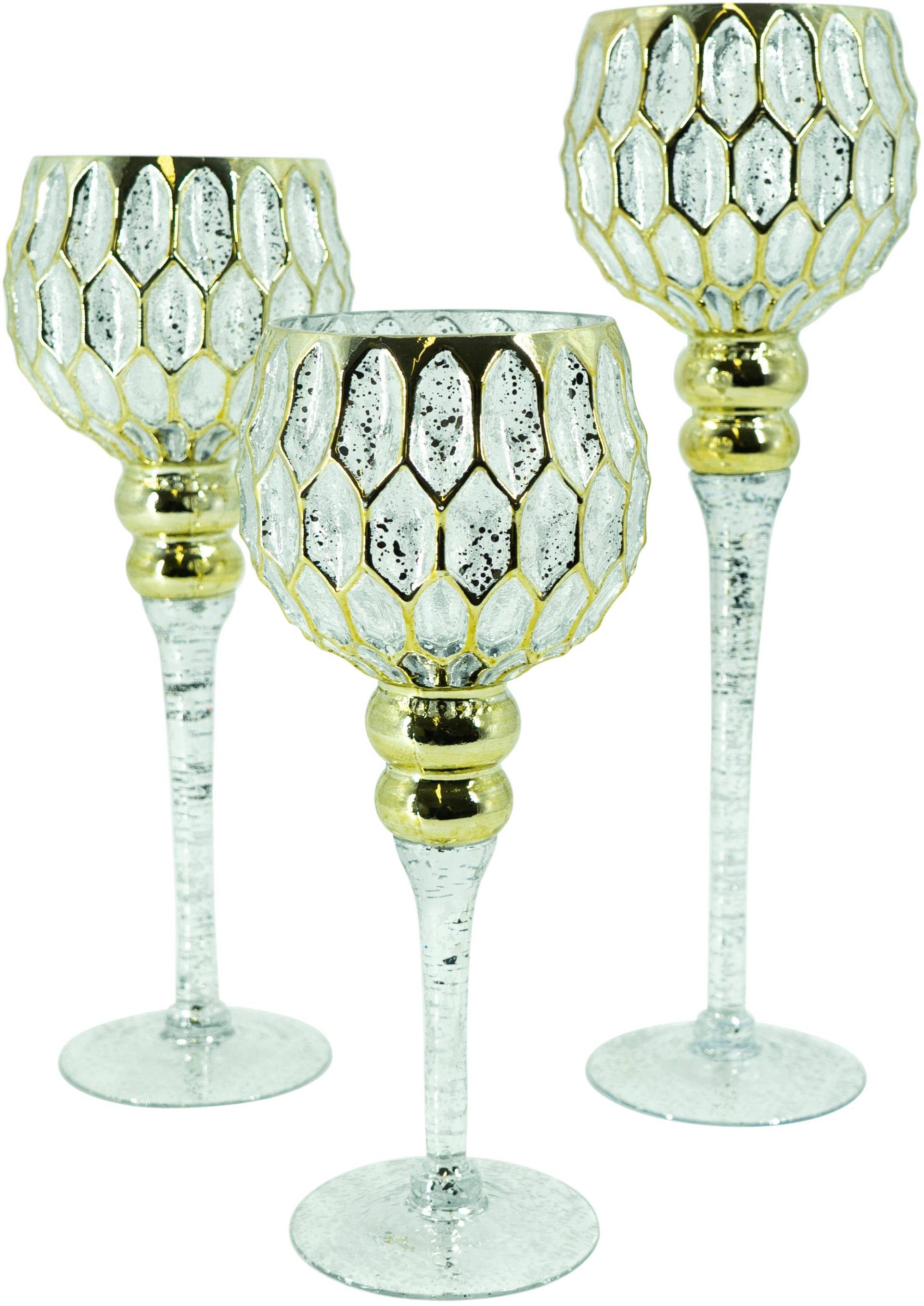 NOOR LIVING Kerzenhalter »Cordoba, Weihnachtsdeko«, (Set, 3 St.), aus Glas von NOOR LIVING