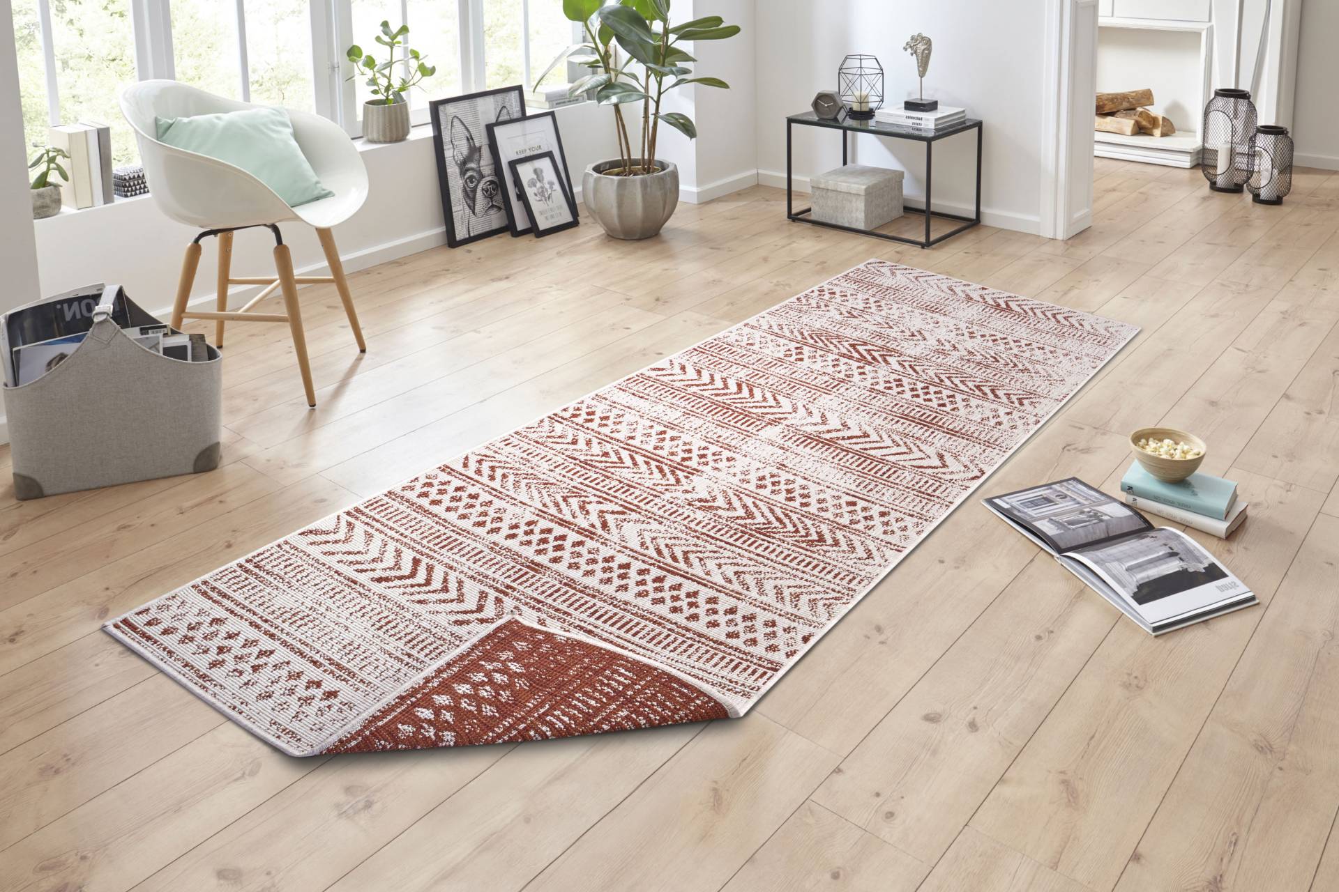 NORTHRUGS Teppich »BIRI Wendeteppich«, rechteckig, 5 mm Höhe, In-& Outdoor, Wetterfest, Balkon, Läufer, Wohnzimmer, Wasserfest, Boho von NORTHRUGS