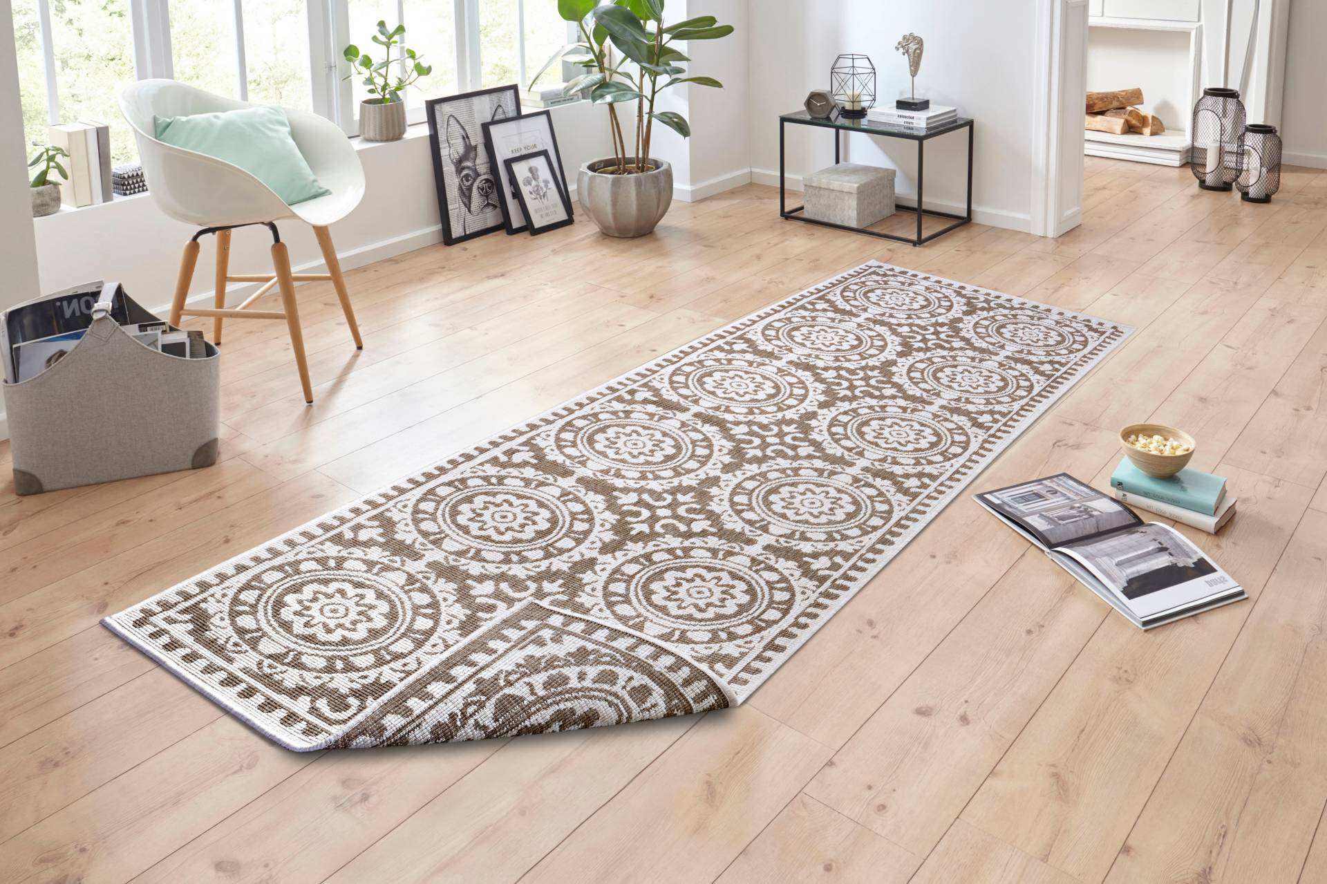 NORTHRUGS Läufer »Jardin«, rechteckig, Wendeteppich, In-& Outdoor, Vintage, Balkon, Garten, Wohnzimmer, Flur von NORTHRUGS