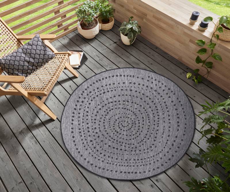 NORTHRUGS Teppich »Bali«, rund, In-& Outdoor, Wetterfest, Balkon, Garten, Wohnzimmer, Wasserfest von NORTHRUGS