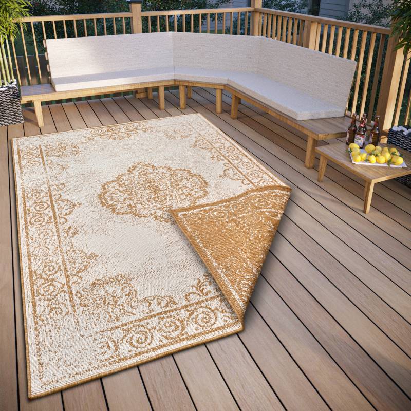 NORTHRUGS Teppich »CEBU Wendeteppich«, rechteckig, In-& Outdoor, Wetterfest, Balkon, Wohnzimmer, Wasserfest, Orientalisch von NORTHRUGS