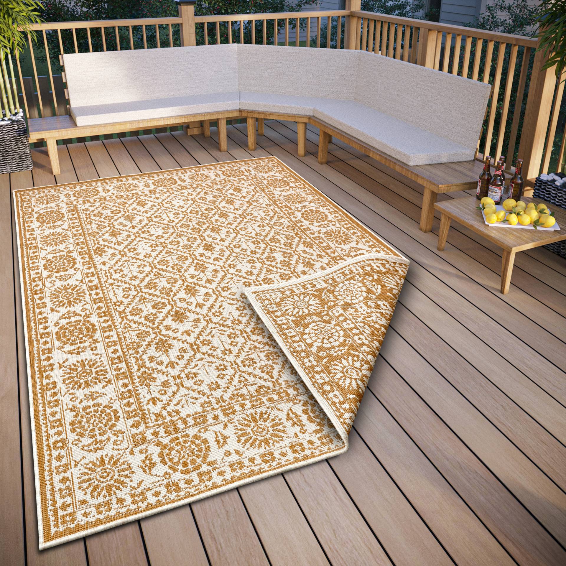 NORTHRUGS Teppich »Curacao«, rechteckig, 5 mm Höhe, In-& Outdoor, Läufer, Wetterfest, Balkon, Wohnzimmer, Wasserfest von NORTHRUGS